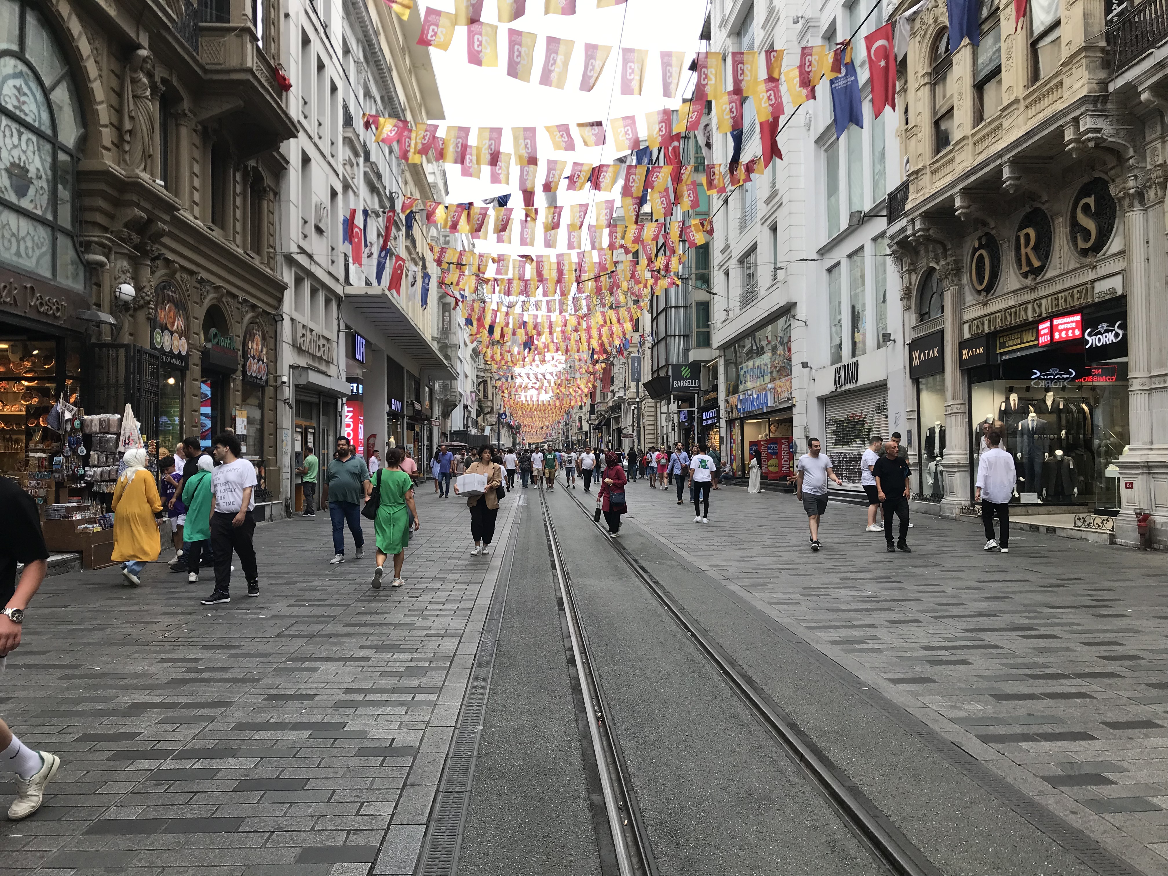 Istiklal Street with pedestrians and city atmosphere